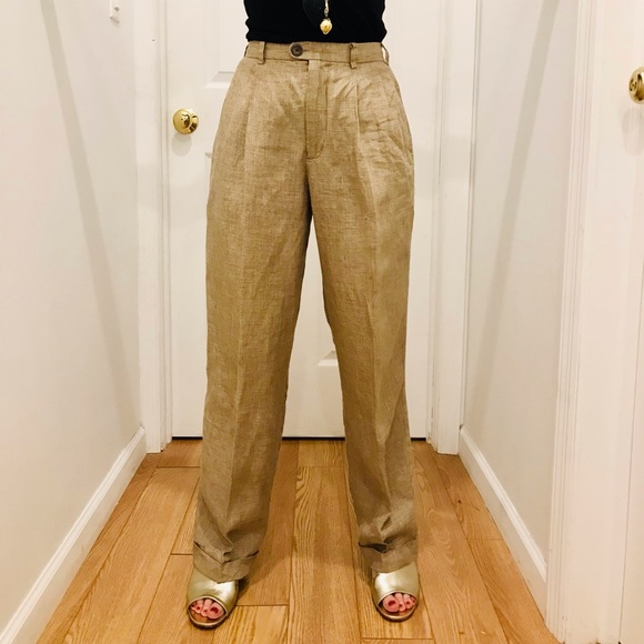 Vintage 1980’s Gap beige and tan houndstooth motif pants. Size S. Good used cond - Picture 1 of 11